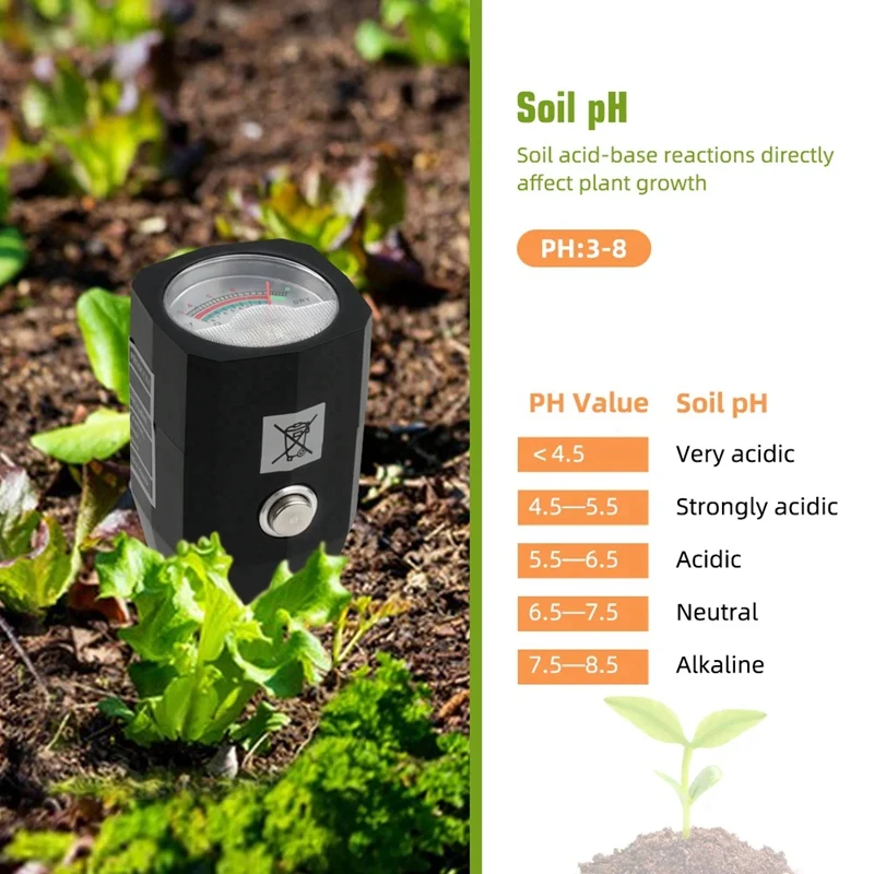 ดิน PH Meter เครื่องวัดความชื้นกันน้ําเครื่องทดสอบความชื้นในดินสําหรับสวนกระถางผักเรือนกระจกปลูกเครื่องตรวจจับ