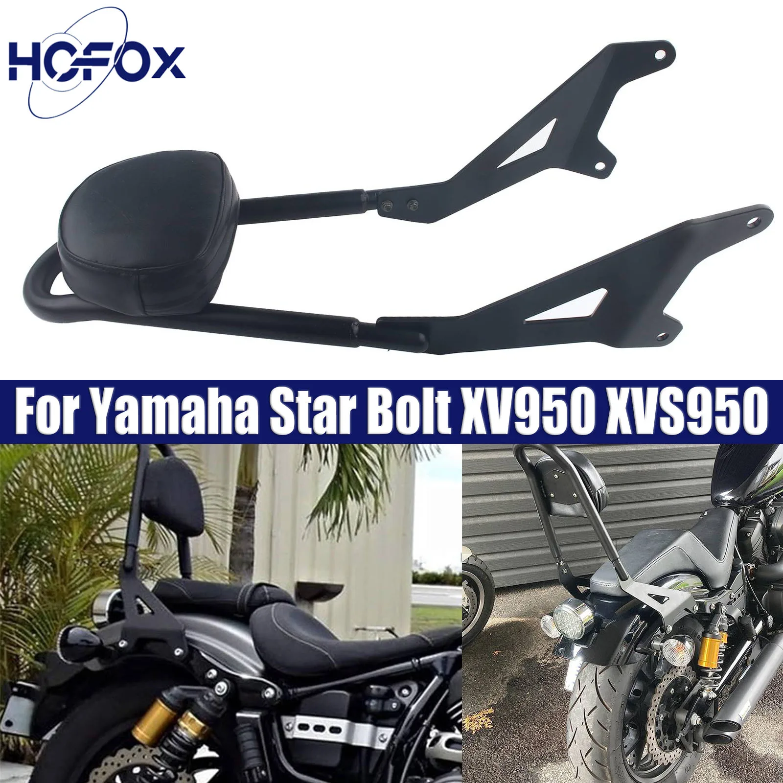 

Motorcycle Sissy Bar Seat Passenger Backrest For Yamaha Star Bolt XV950 XVS950 2014-2017 Backrest Sissy Bar Side Arms & Pad