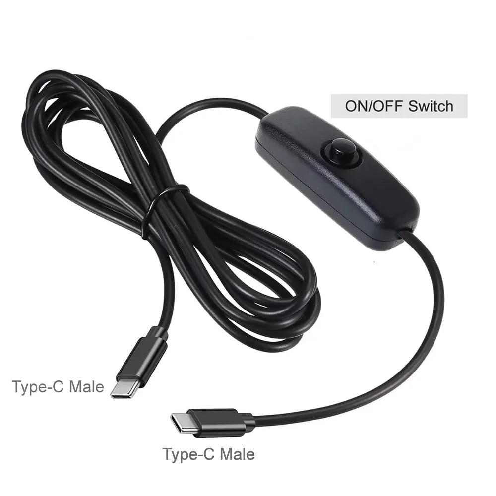 PD 60W USB C to Type C On Off Switch Cable, 5V-20V/3A PD Fast Charging Cord For Type C Phone Tablets Macbook and More 120cm