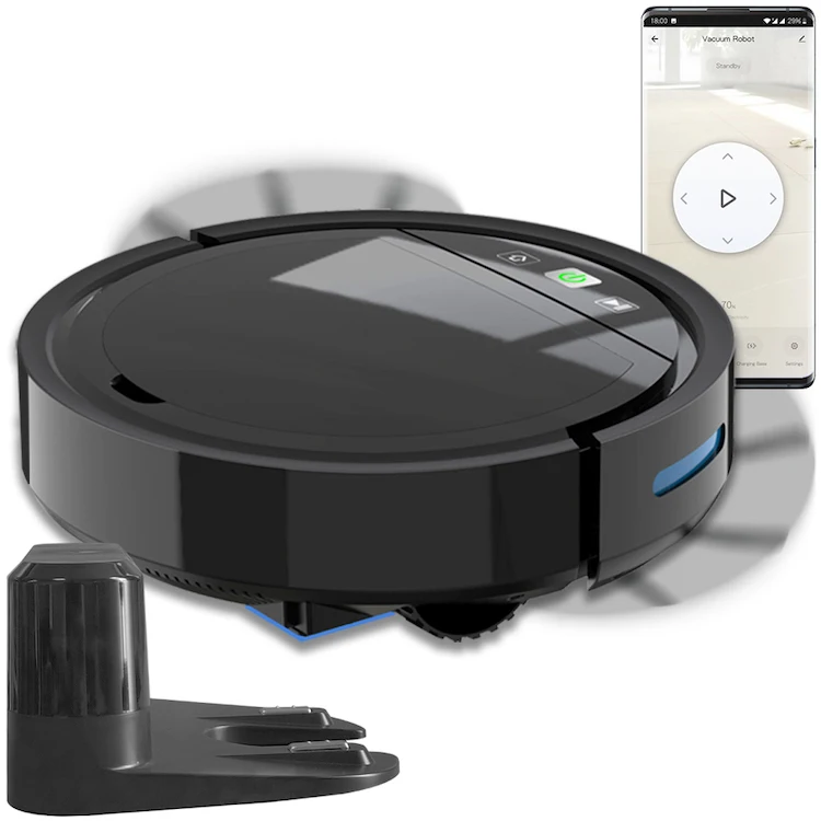 

Rechargeable Automatic Smart Robot 2500Pa Vacuum Cleaner Suction E118HW Robot Vacuum Cleaner With Mopping Function