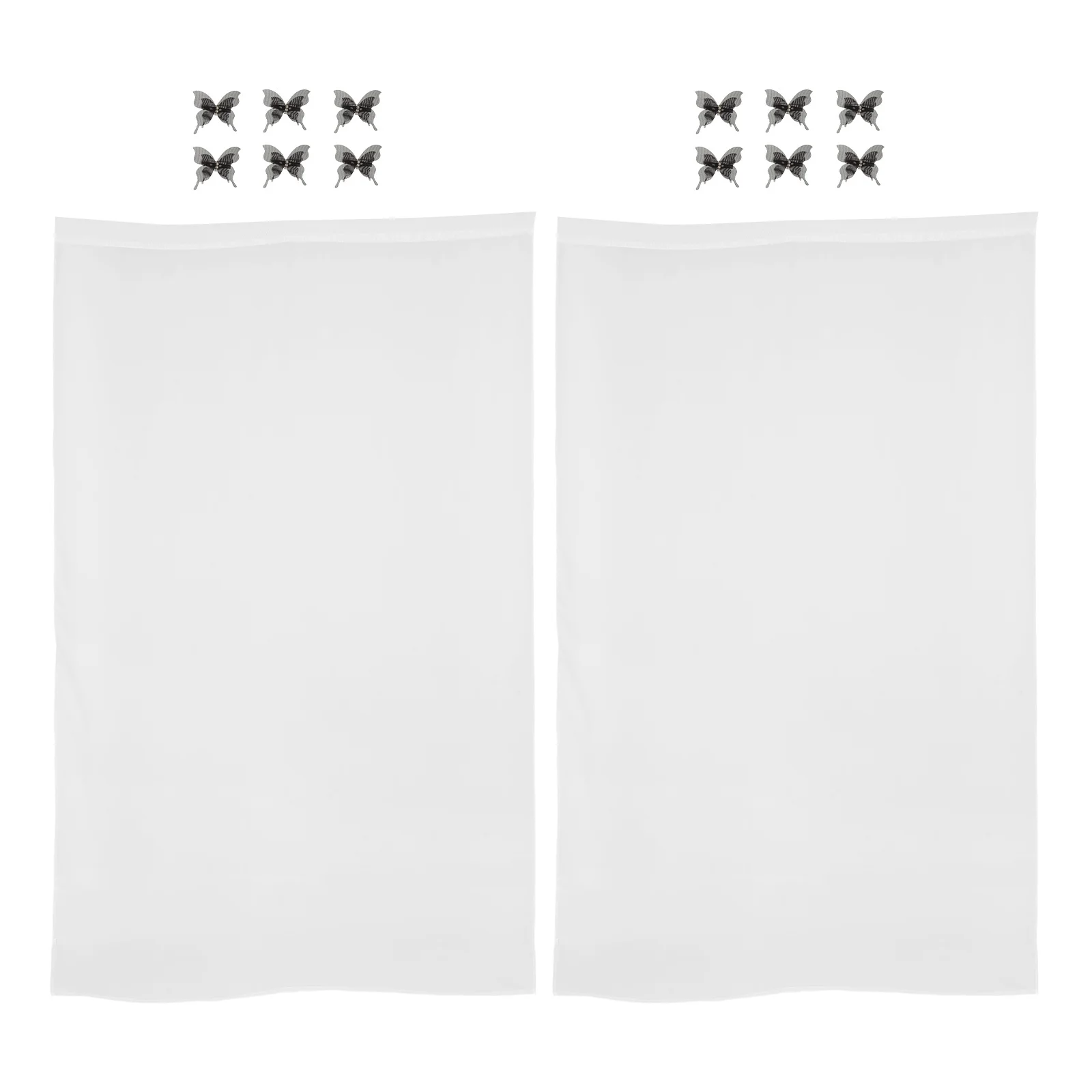 

1Set Transparent Curtains White Semi Sheer 84 Inch Long for Living Room Bedroom 2 Panels 84x52 Rod Pocket Voile Drapes Light