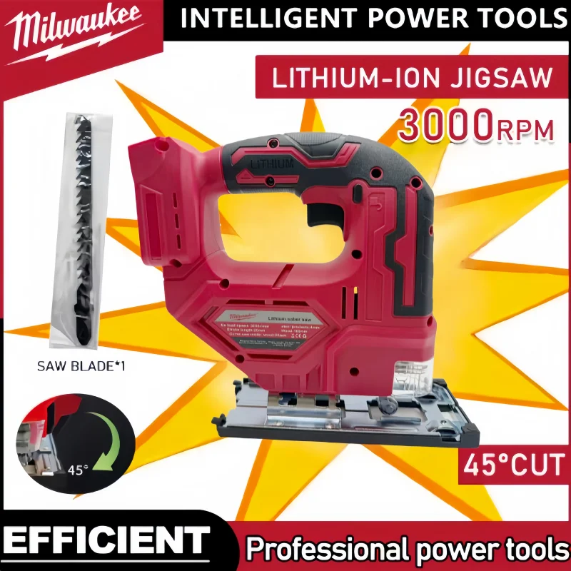 

NEW Milwaukee 3000RPM Brushless Curve Saw Cordless Electric Jig Saw Portable Adjustable Woodworking Power Tool 18V Battery Pin