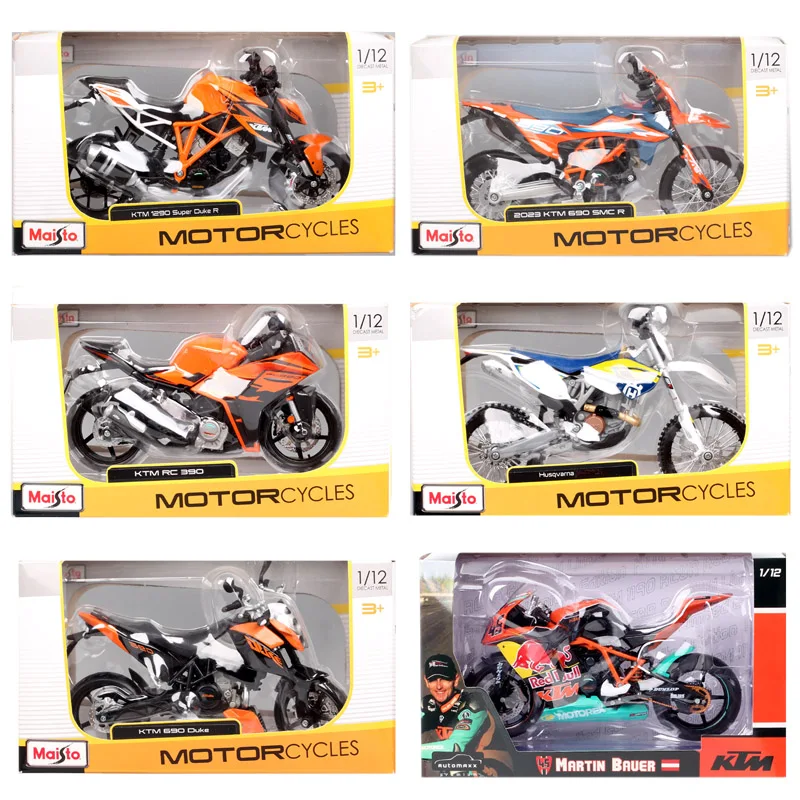 

Maisto масштаб 1/12 KTM 1290 Super 690 Duke RC390 RC 8C SMC R RC8R 1190 # 45 Martin Bauer Husqvarna FE501, модель мотоцикла, игрушка для велосипеда