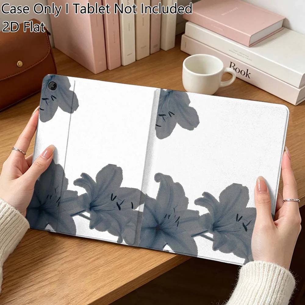 Blue Flower Art Beautiful For Samsung Galaxy Tab A7 A A8 A9 A11 S6 S11 10.1 10.4 10.5 Inch Lite PLus Soft Tablet Case Gift