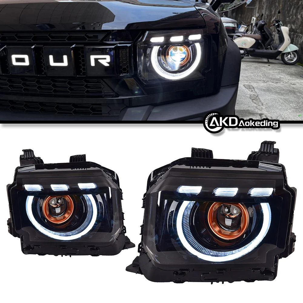 Car Head Lamp For Assembly Shanhai T2 Modified LED Headlight 2022-2025 Headlights Turn Signal High Beam Angel Eye Projector Lens