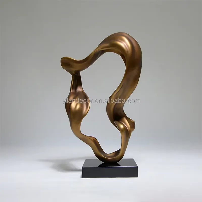 Modern Abstract Resin Sculpture Minimalist Home Decor Art Statue Luxury Geometric Figure for Living Room Shelf Desktop
