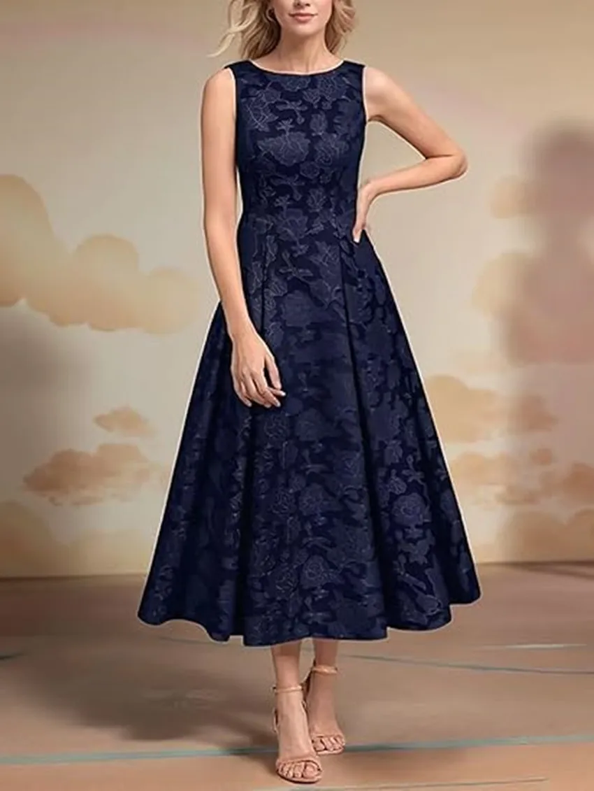 

Платья для матери невесты больших размеров, элегантные, без рукавов, А-силуэт, вечернее платье длиной до колена, для гостей на свадьбу, на заказ