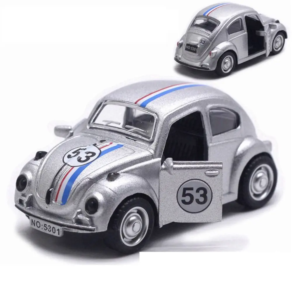 Gift Alloy Pullback Car Retro Style 1:43 Three Wheeled Vehicle Model Cartoon Design Door Can Open Cake Decoration