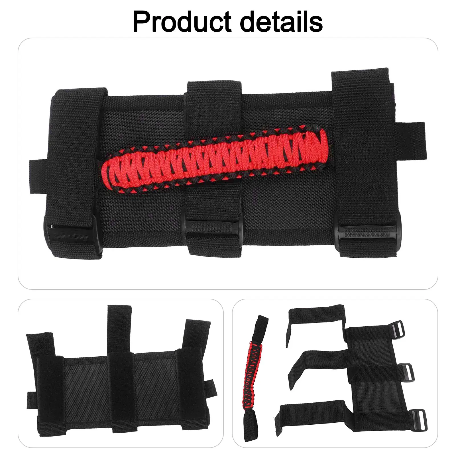 

Passenger Roof Handles 4 Piece Set for Jeep For Wrangler with Alloy Buckle and Heavy Duty Nylon for Off Road Use