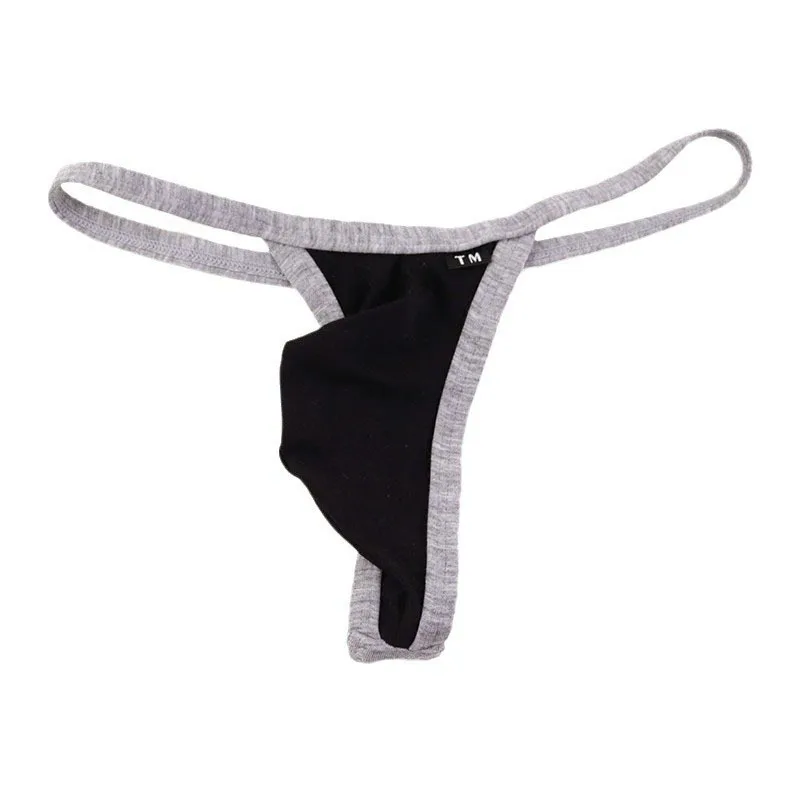

Men's Cotton G-String Thong Low Waist Single String T-Back Sexy Breathable Elastic Underwear