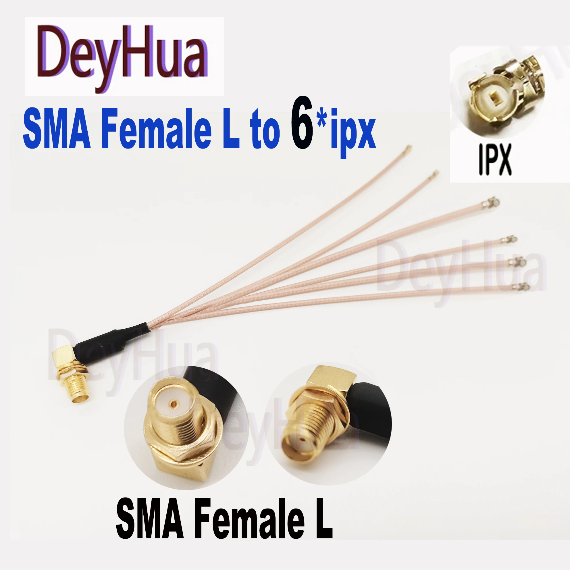 SMA Female L to 234567 u.FL IPX IPEX1  L female jack 1 to 23456 three-way cable RG178 1.13 Pigtail WIFI antenna expansion jumper