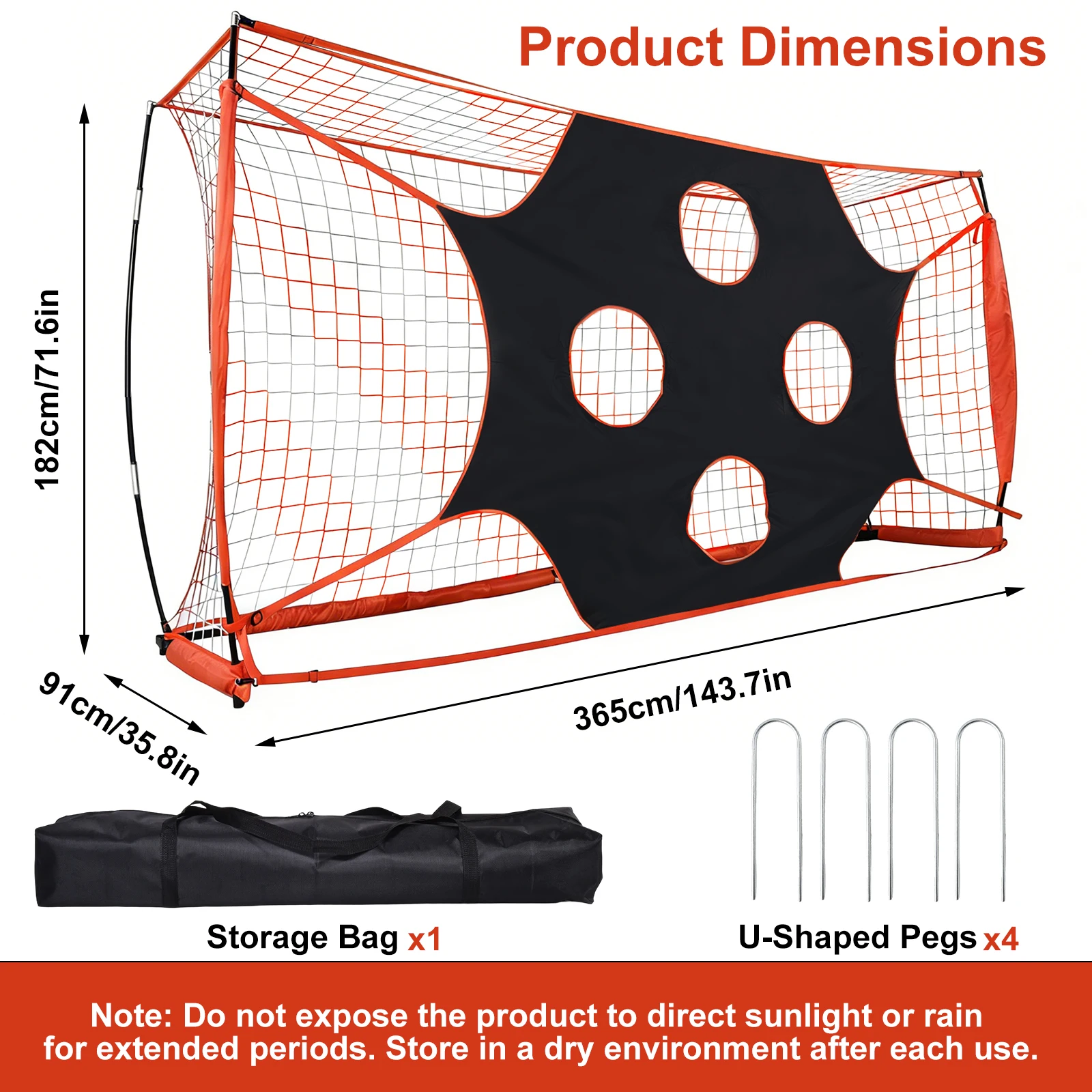 Foldable Soccer Goal, 12x6 Ft Folding Soccer Goal Target Net With 10 Highlighted Scoring Zones for Park, Beach, Backyard, Playground, Garden