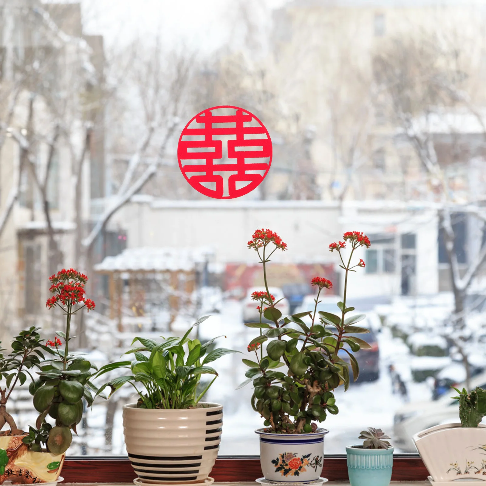 

30Pcs Chinese Wedding Paper-Cut Red Non-Woven Happiness Cut Door Stickers Traditional Wedding Decorations Window Wall Decor Xi