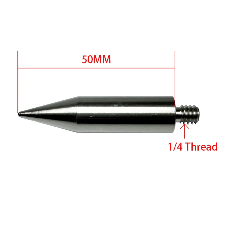 10pcs Reliable Quality Replacement 50MM Length Mini Pole Point Tip for Leica Mini Prism 1/4