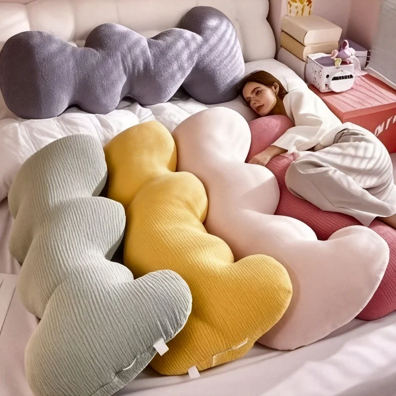 

Versatile Cloud Wave Leg Pillow - Soft Polyester, Hand-Washable, Perfect for Bedroom & Living Room Decor