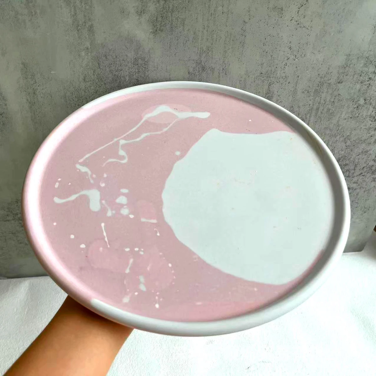 27CM Round Tray Silicone Molds DIY Cement Large Storage Plate Plaster Fruit Dish Injection Mould Home Decor Handicrafts