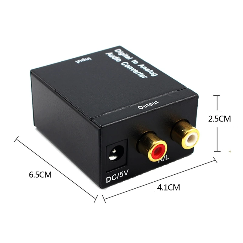 Optical Coaxial Toslink Digital To Analog Audio Converter Adapter RCA L/R 3.5Mm