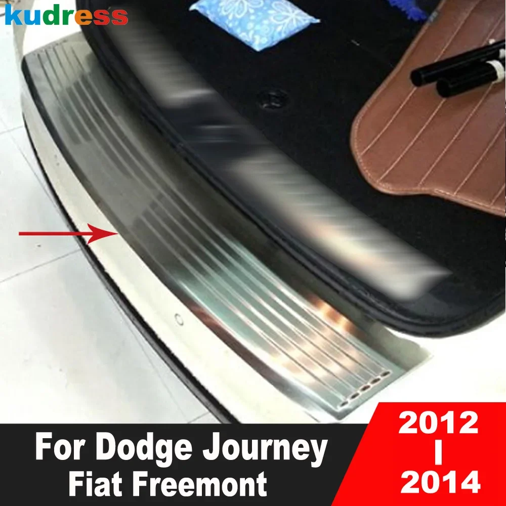 

For Dodge Journey JC For Fiat Freemont 2012 2013 2014 Steel Car Rear Trunk Bumper Cover Trim Tailgate Door Sill Plate Guard Pad