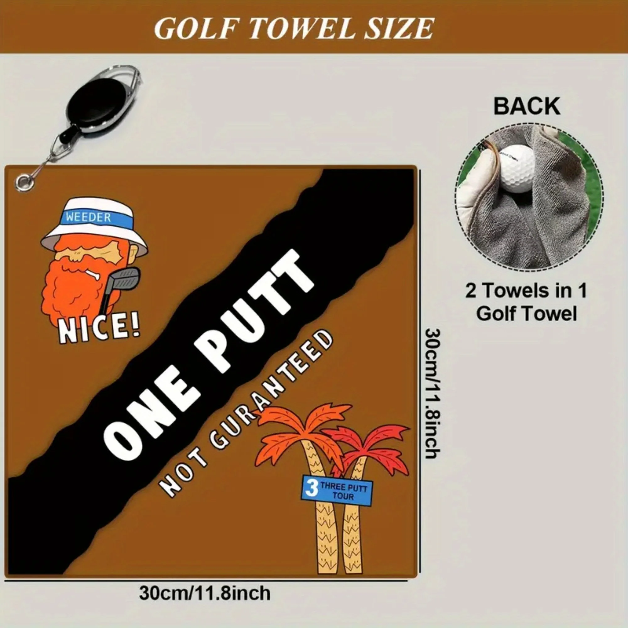 Premium-Golfhandtuch im neuen Stil, 2-in-1-Golfhandtuch, Golfzubehör, super saugfähig und schnell trocknend, für schnelle Reinigung, perfekt für Golf