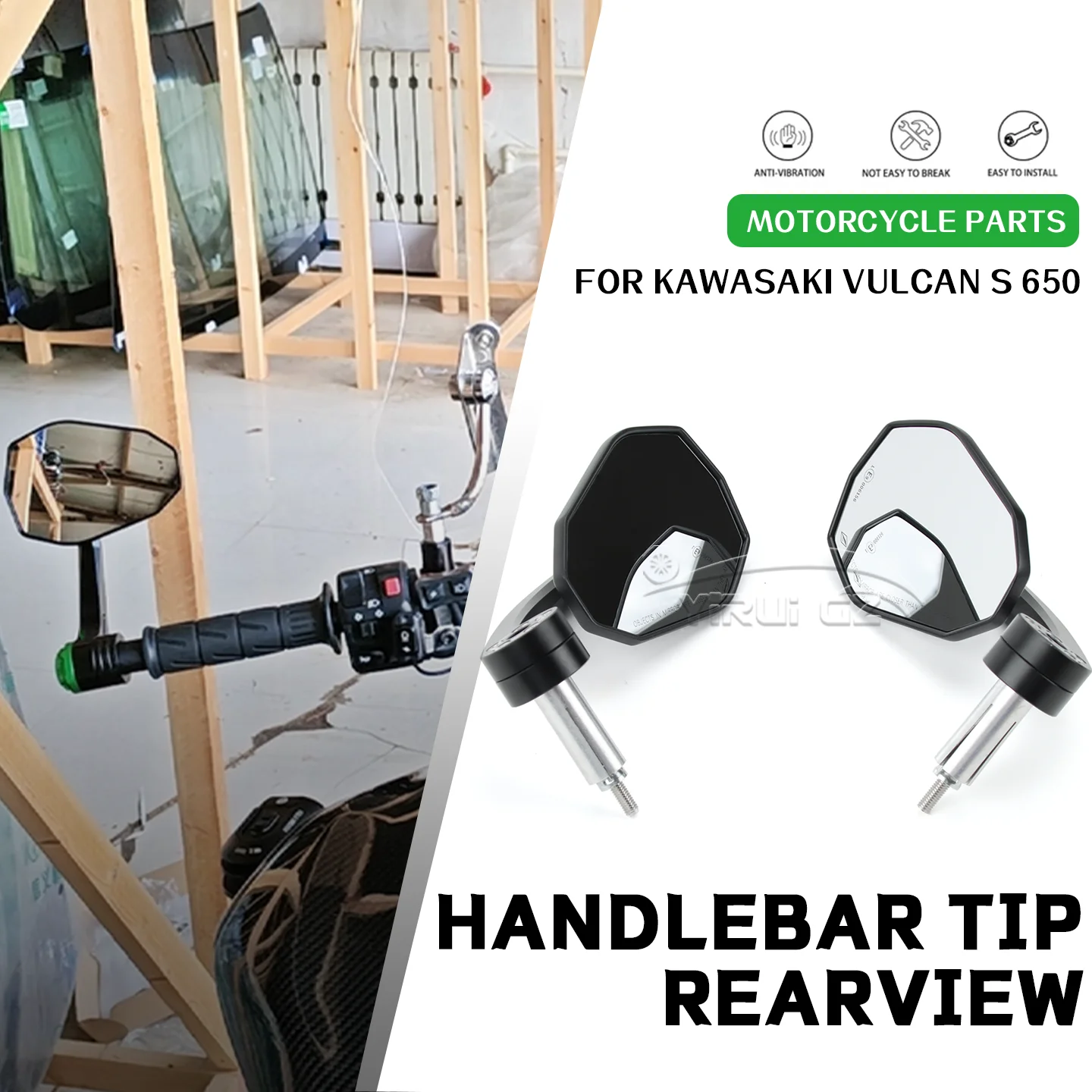 

Зеркало на конце мотоцикла для KAWASAKI Vulcan S 650 VulcanS 650 Vulcan S650 S650, боковые зеркала заднего вида на конце руля, широкое видение