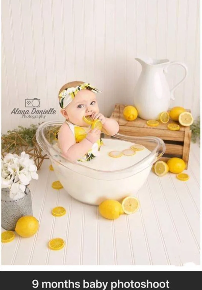 Baby Studio Photography Furniture Newborn Photography Props Transparent Bathtub Bucket Boy Girl Posing Mini Milk Bath Tub