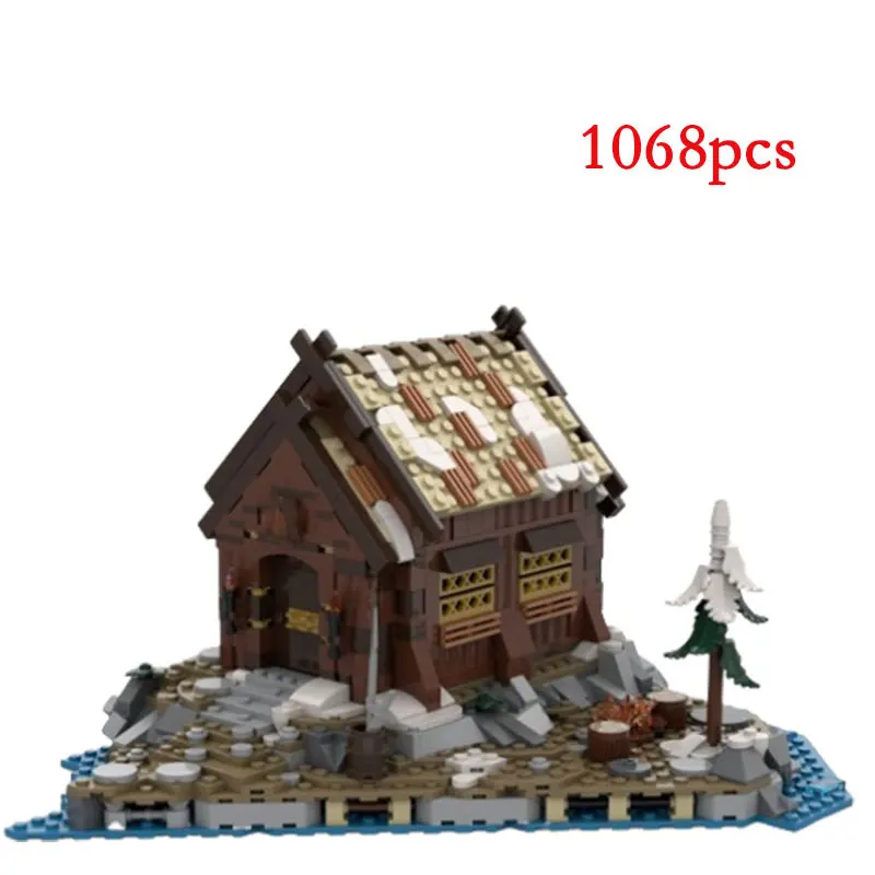 

Spot MOC-190353 Small Particle Assembled Building Blocks Building Series Viking Village Model Children's Gift Ornament