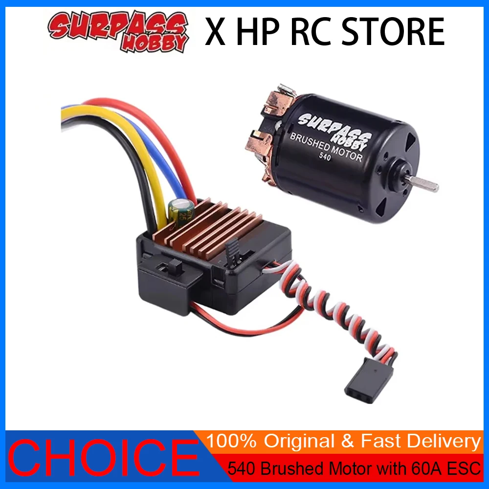 Overtref Hobby 540 geborstelde motor - 13T-80T Multi-Turn, 60A ESC Combo voor 1/10 Off-Road Rock Crawler RC auto