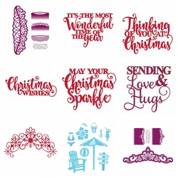 Christmas Word Die Cut for Card Making Blessing Word Congratulations Metal Cutting Dies Embossing Stencils Template