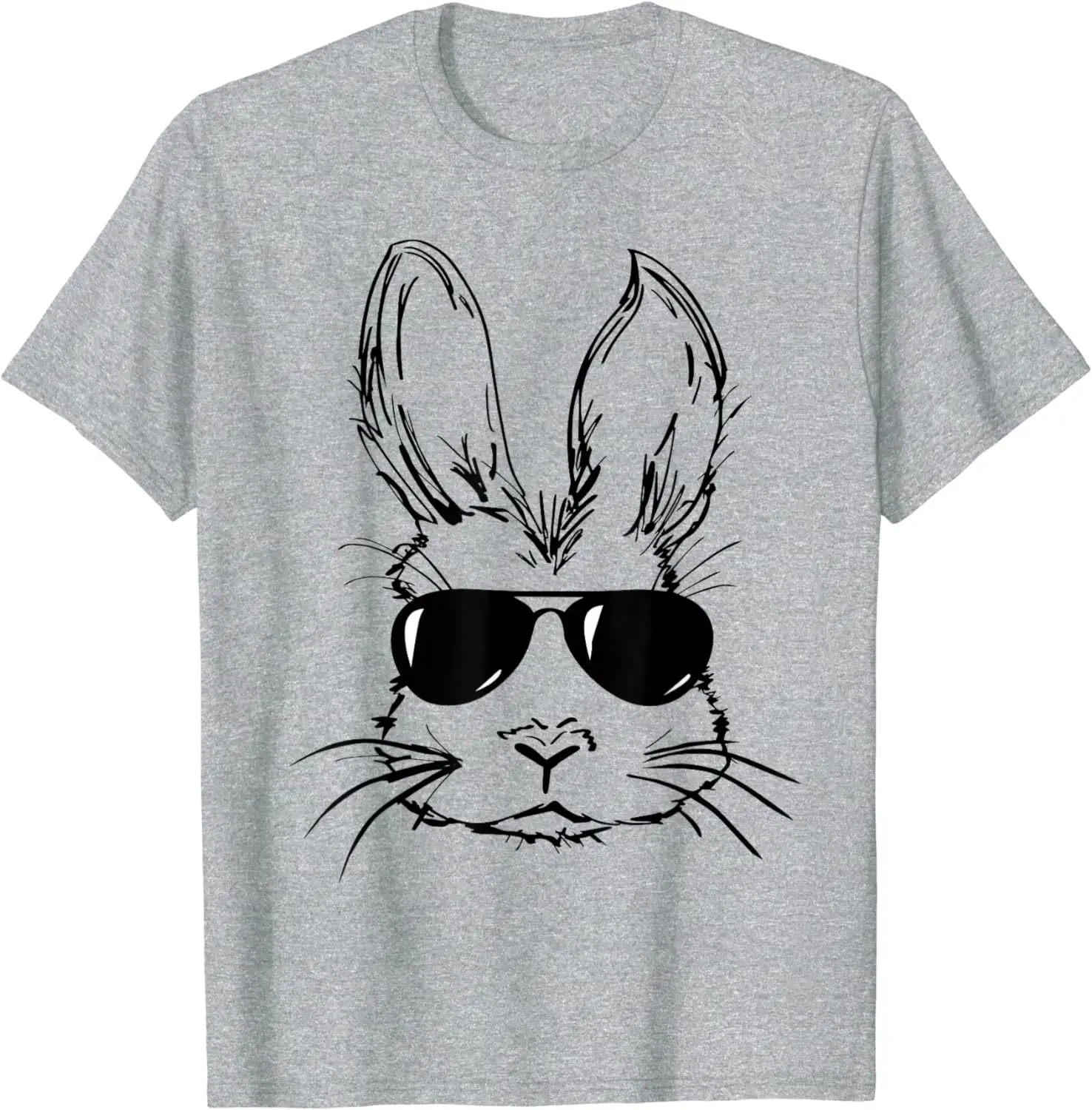 2024 New Fun Easter Bunny Face Clothes Casual Animal T-shirt with Sunglasses