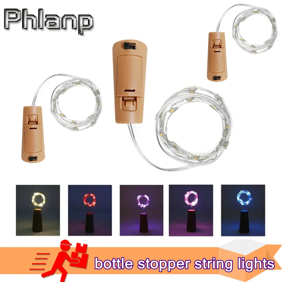 1Pcs Copper Wire LED Garland Solar Powered Cork Wine Bottle Lights Christmas LED String Light Party Wedding Decoration Lamp