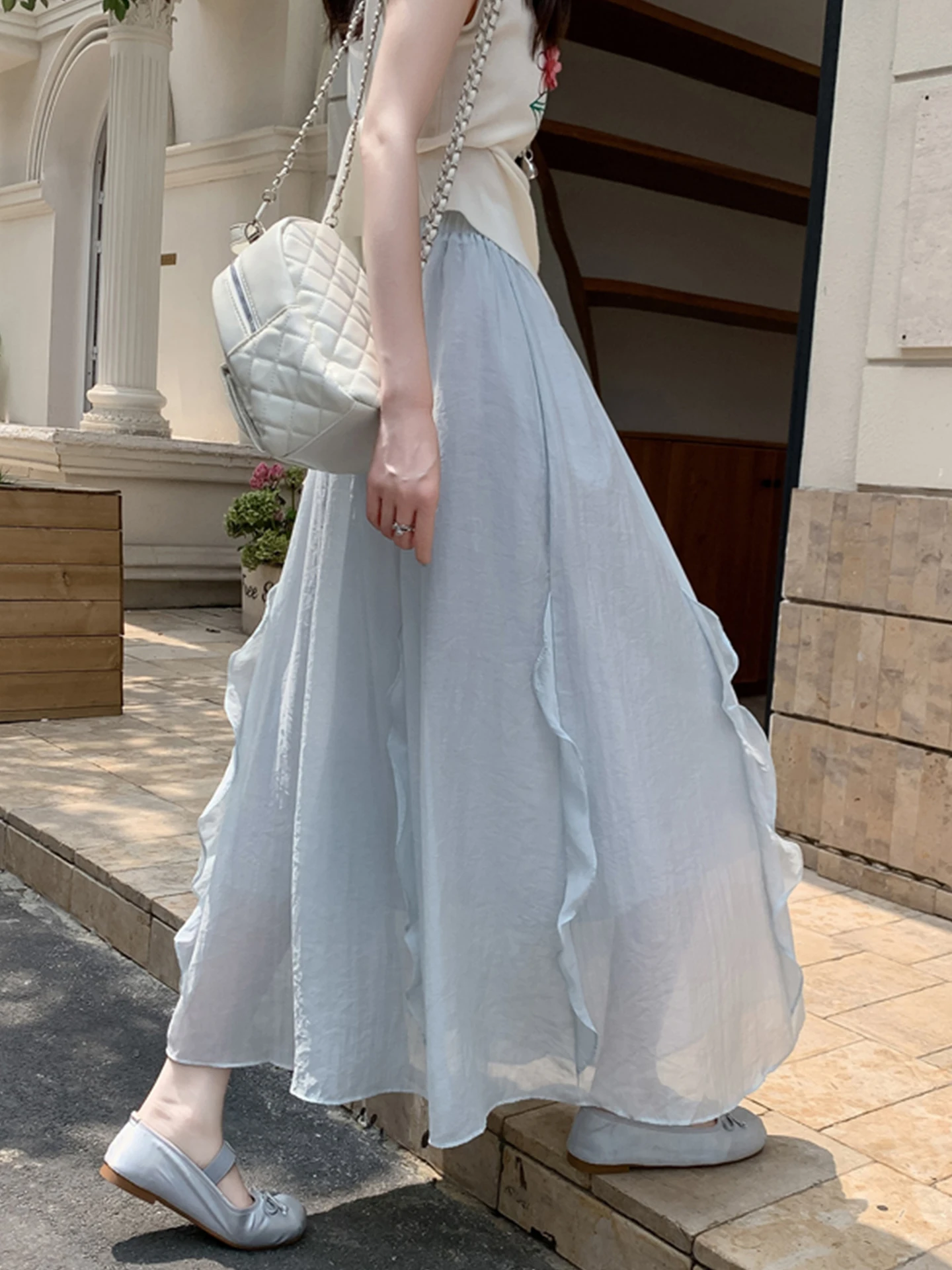 

Рекомендованная Эмили Клуд плиссированная длинная юбка А-силуэта для женщин, весна-лето, с асимметричным подолом, фееричная юбка с высокой талией, повседневная, элегантная