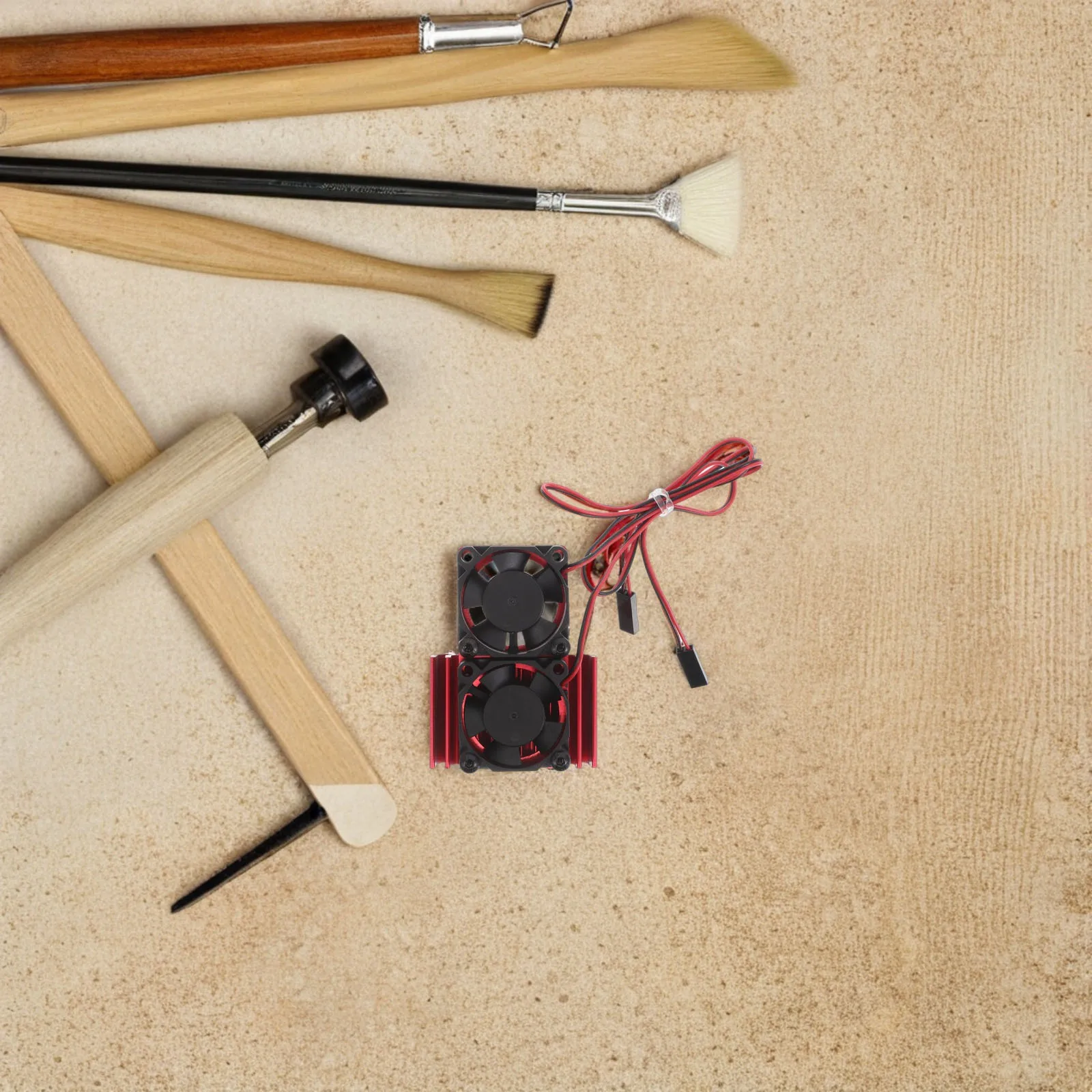 

Aluminum Alloy Heatsink for 540 Brushed Motor 3660 Dual Fan RC Car Parts Notebook Cooler heatsink motor