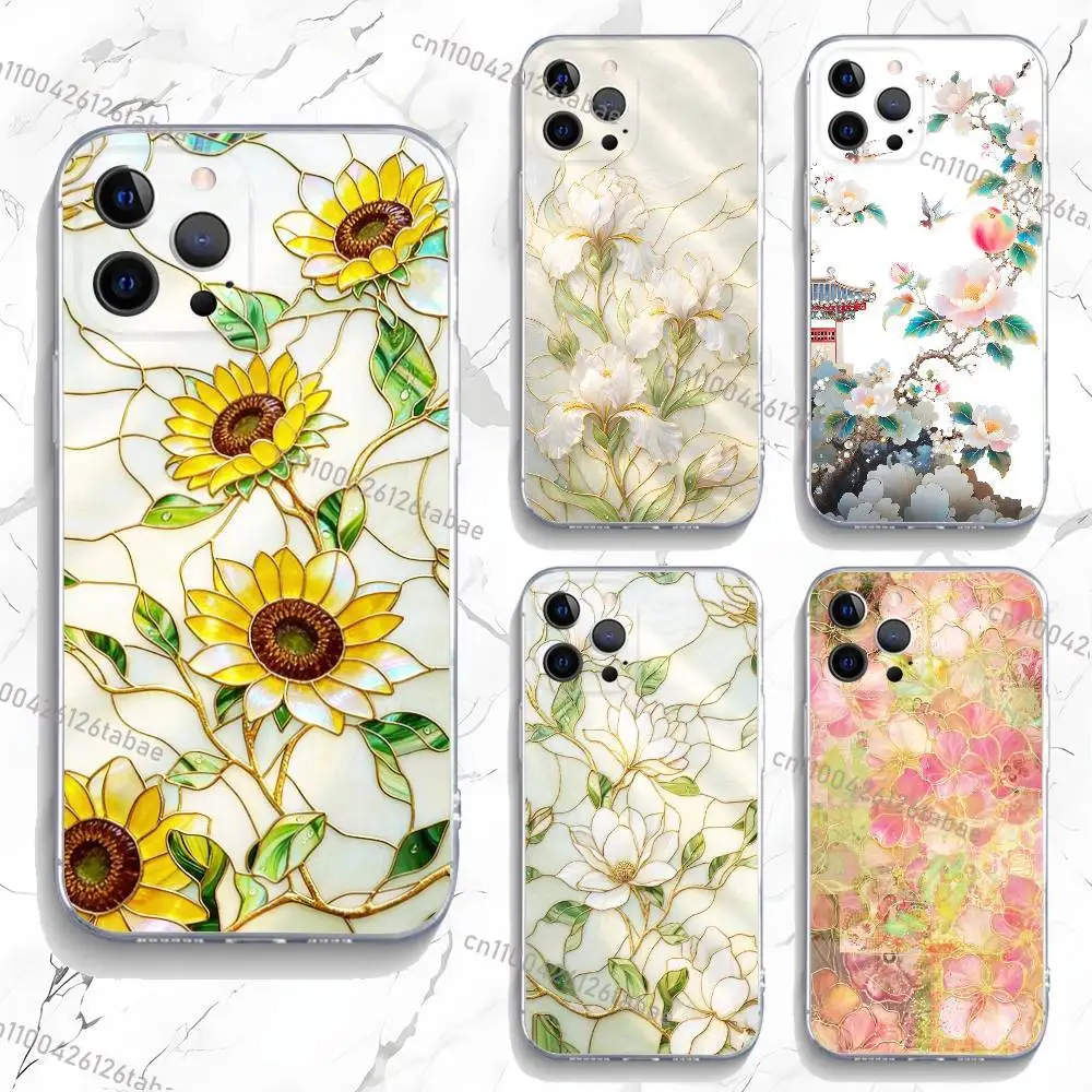 

BLING Colorful grid flower pattern Phone Case For iPhone 16,15,Pro,Max,14,Plus,13,12,11,E Mini Air,17,Pro Drop Protection Cover