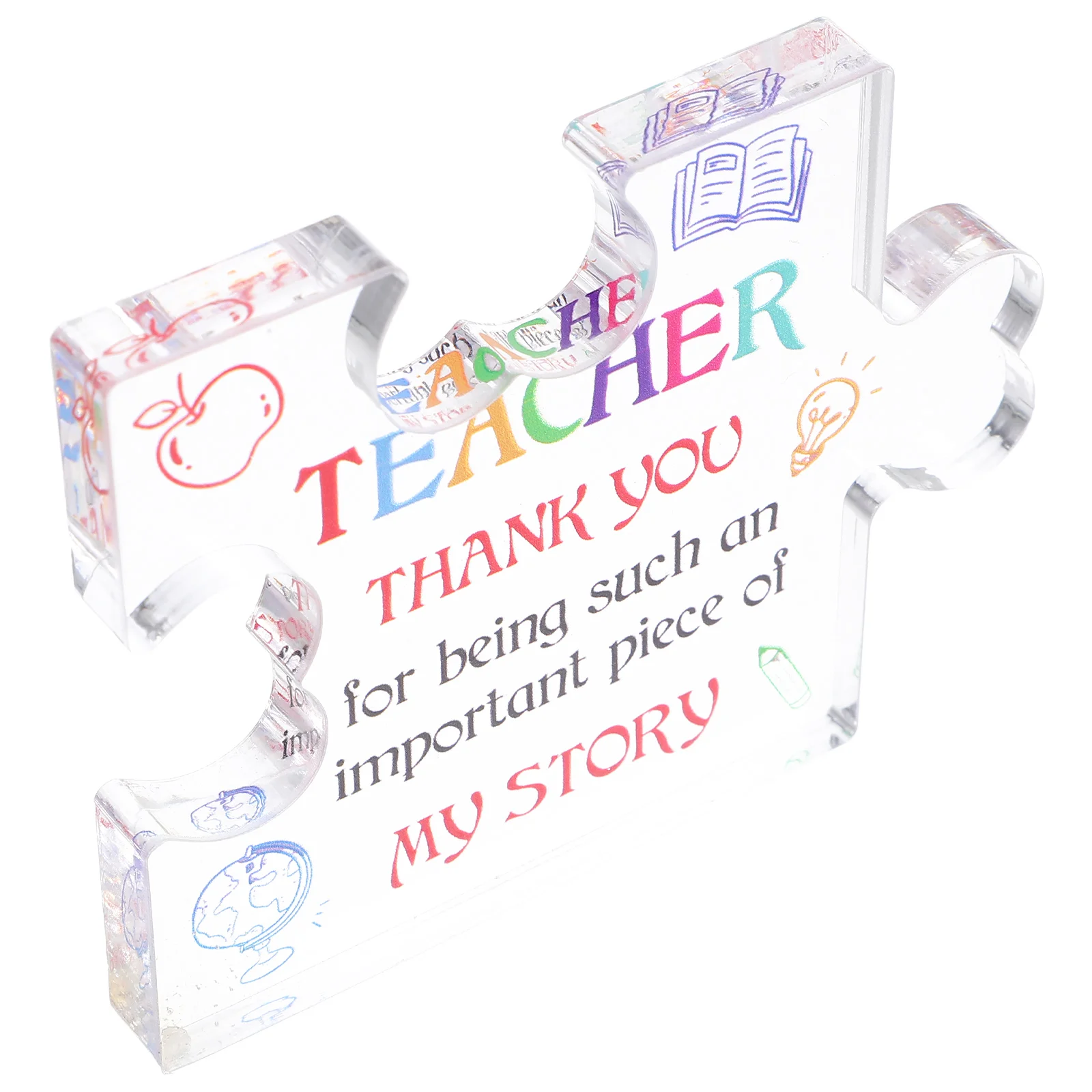 

Cute Block Puzzle Colorful Thank You Picture Plaque Ornaments Teacher's Day Decor Gift The Sign Acrylic Decorations