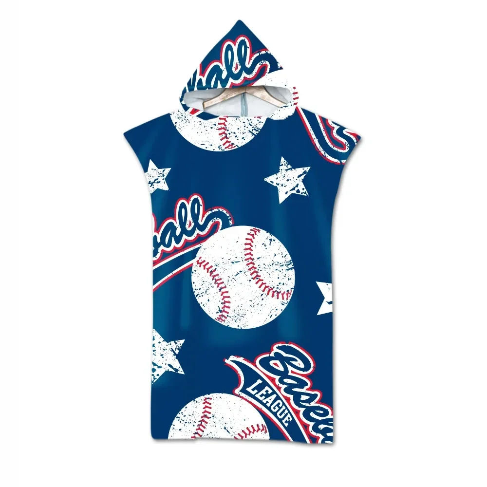 

Мяч спортивный бейсбольный узор большая накидка с капюшоном банное полотенце спортивное пляжное полотенце большого размера халат пончо серфинг взрослые быстросохнущий халат