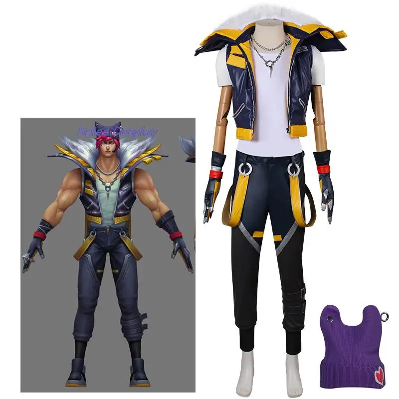 LOL Yone Ezreal Sett Aphelios Alune Cosplay Costume pour hommes, perruque Heartsteel, tenues de jeu d'Halloween, uniforme trempé d'équipe