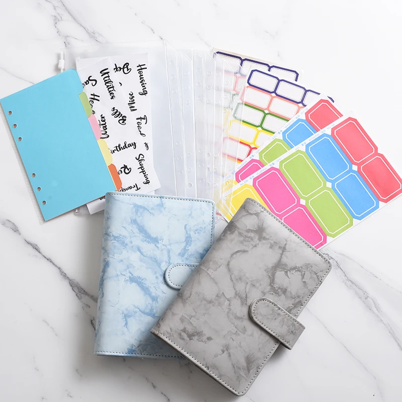 A5 A6  White Black Color Marble Binder DIY Binder Only Cover Diary Agenda Planner Paper Cover School Stationery