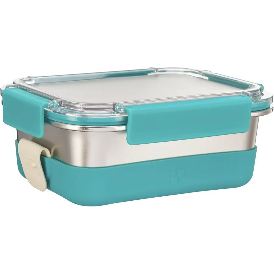 

Stainl Steel Lunch Box with Silicone Sleeve Bento Box Food Storage ContainersLeakProofReusable and MicrowavableIdeal for Work T