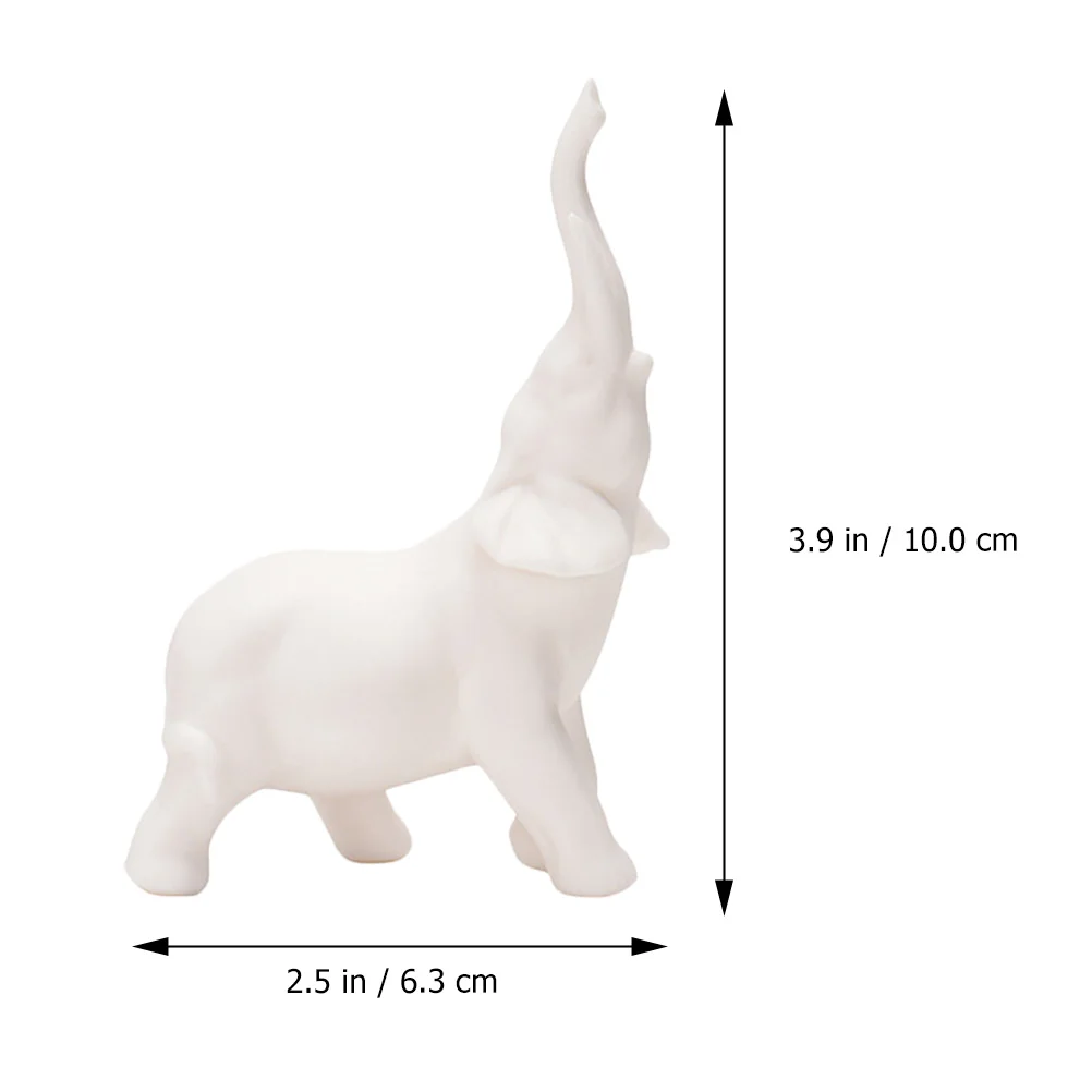 

2Pcs White Porcelain Elephant Decorations Small Vivid Desktop Ornament Wedding Birthday Gift Porcelain Elephant Adorns