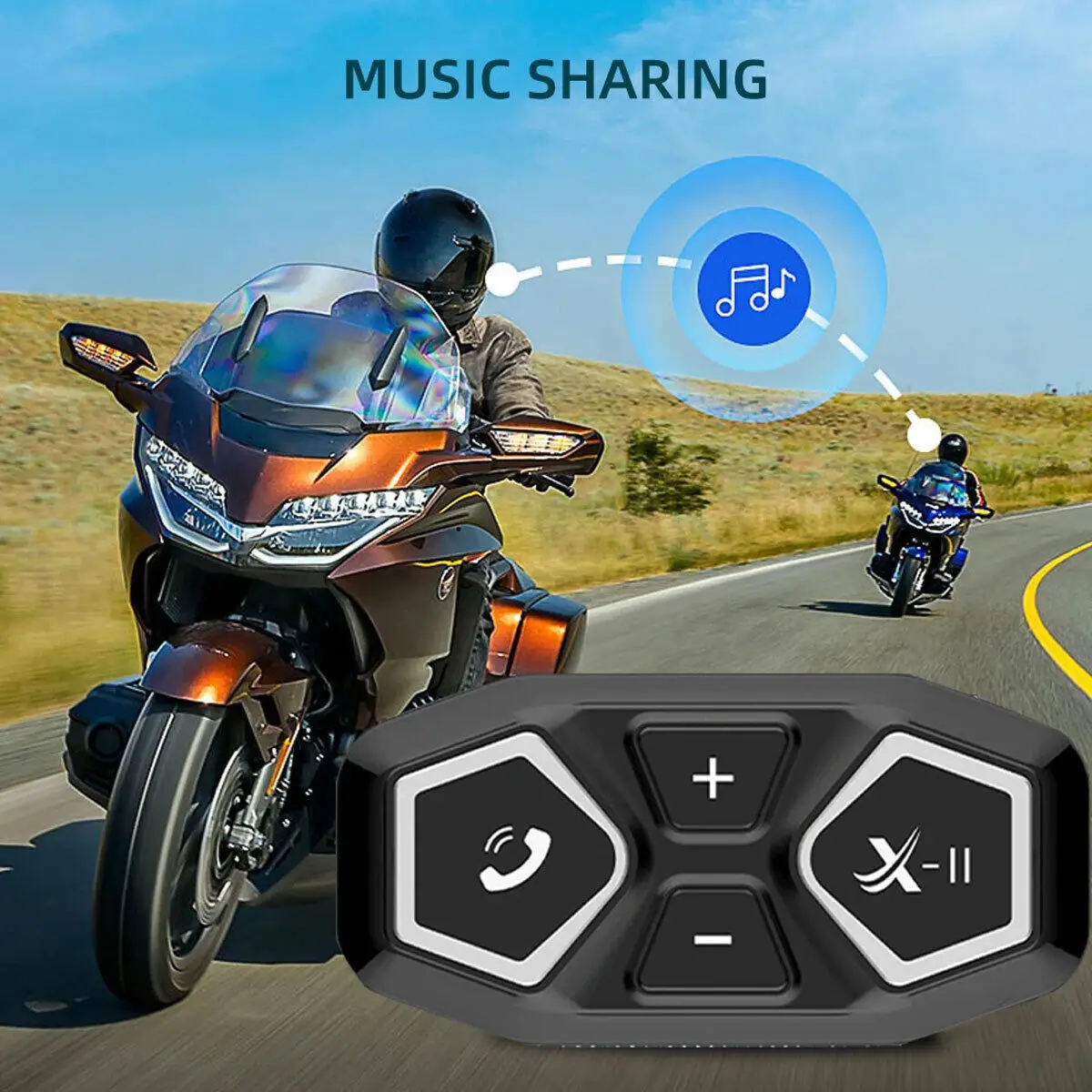 Bluetooth Motorcycle Helmet Headset Speaker Motorbike Headphone Wireless W/Mic