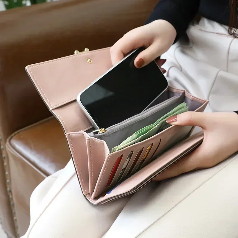 2024 Brand Luxury Women Wallet Long Purse Clutch Large Capacity Female Wallets Lady Phone Bag Card Holder Carteras Mujer