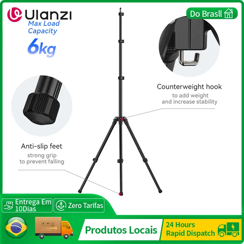 ​ Ulanzi TT43 Soporte de luz de trípode portátil para cámara de luz de vídeo Softbox 40W COB Light con tornillo de 1/4''