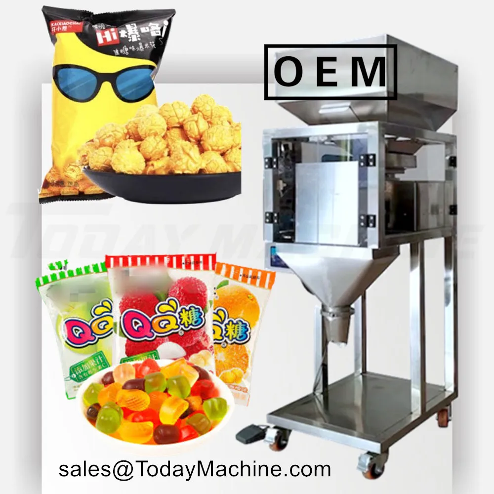 Ce Dry Fruits Vegetable Cashew Nuts and Candy Semi Automatic 4 Head Linear Weigher