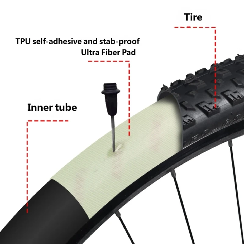 Light Weight Adhesive Puncture Resistant Tire Liner Replacement Bicycles Tire Liner Pad for Smooth And Safe Ride