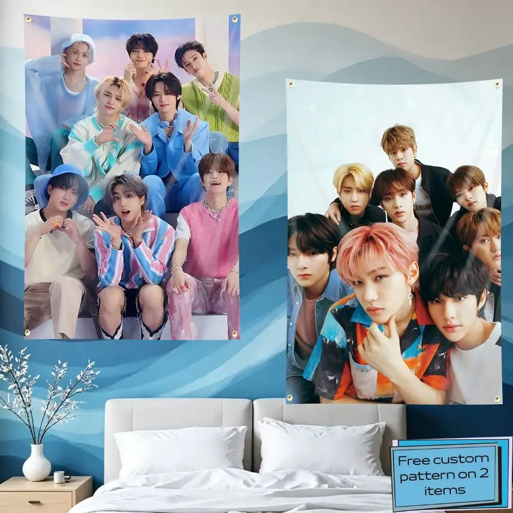 K-pop BoyS S-Stay SKZ Flag Tapestry Banner for Bedroom Living Room Outdoor Camping Custom Supported