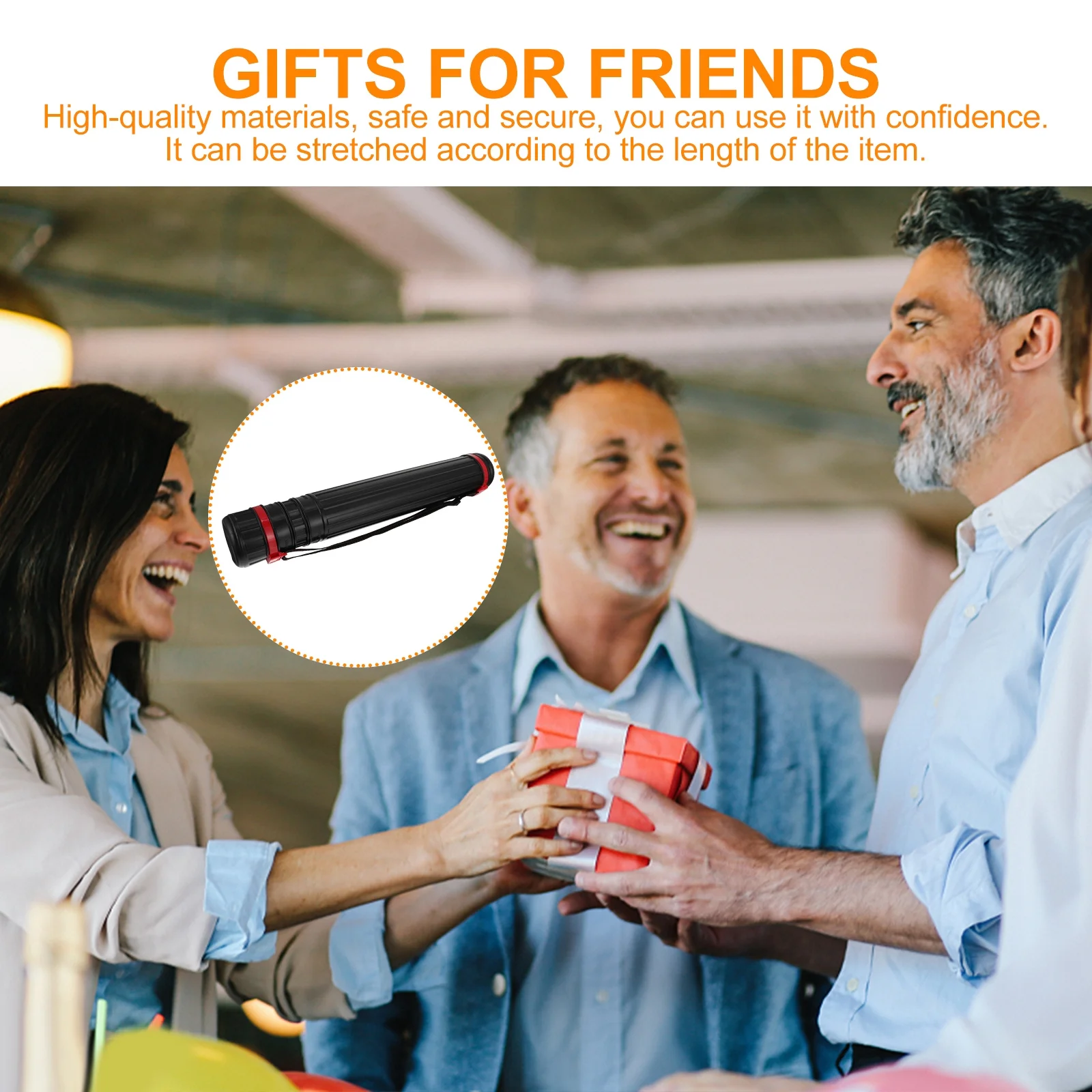 1 قطعة أنبوب ملصق تصغير تخزين عالي التحمل لصياغة المستندات مخططات أنبوب فني قابل للتوسيع مع كتف مريح