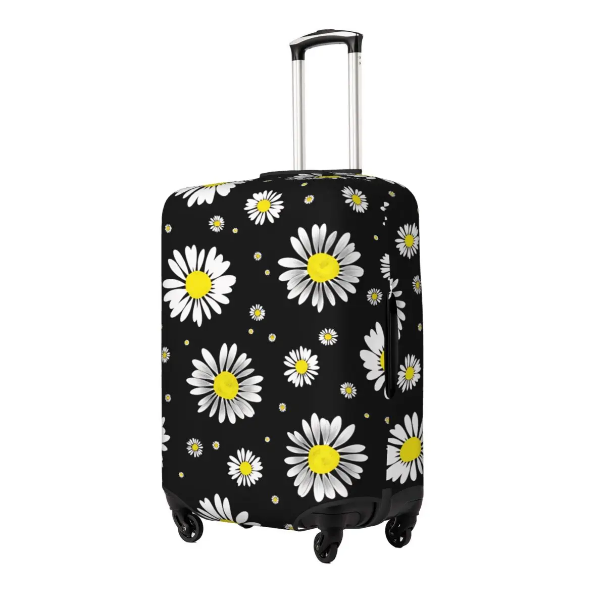 White Yellow Daisy Seamless Floral Pattern Suitcase Cover Vacation Fun Luggage Case Travel Protector