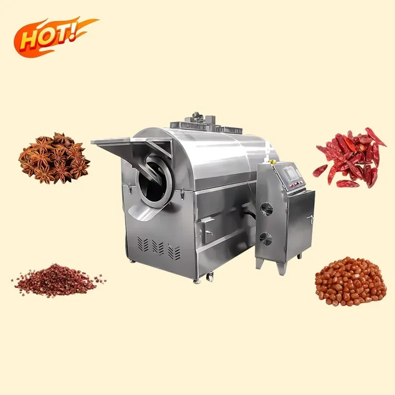 Energy Saving High Efficiency Electromagnetic Induction Roaster for Nuts Beans Grains Bakery Use Applications Soybean Corn