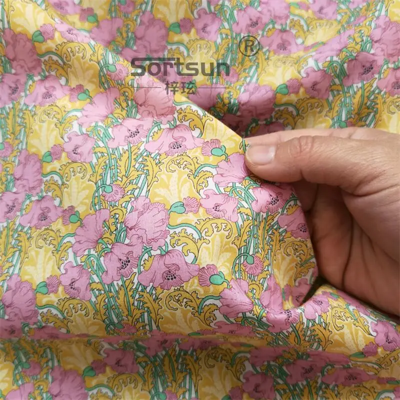 Clementina Floral 100% Cotton 80S Like Liberty Fabric Digital Printing For Sewing Cloth Dresses Skirt Kids Designer Poplin