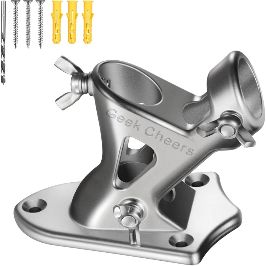 

Сверхпрочный монтажный кронштейн для флагштока из нержавеющей стали с фурнитурой для 1-дюймового флагштока, 2-позиционный регулируемый уличный дом